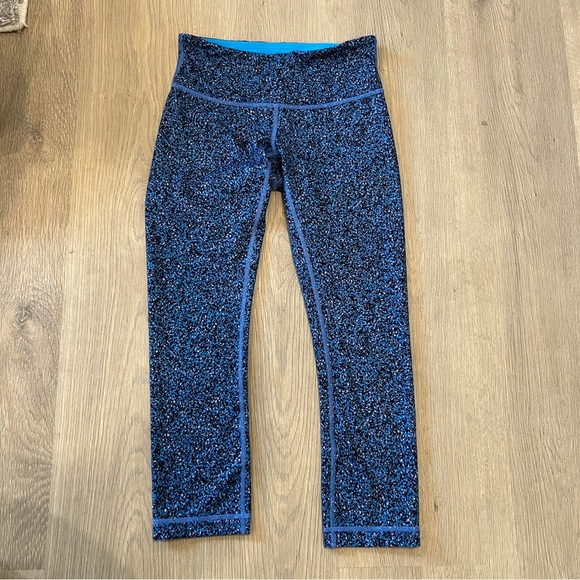 Lululemon Wunder Under Crop III Leggings Black, Blue, Pink Size 4 - Picture 1 of 6